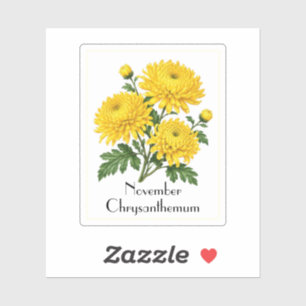 November Chrysanthemum Flowers Sticker