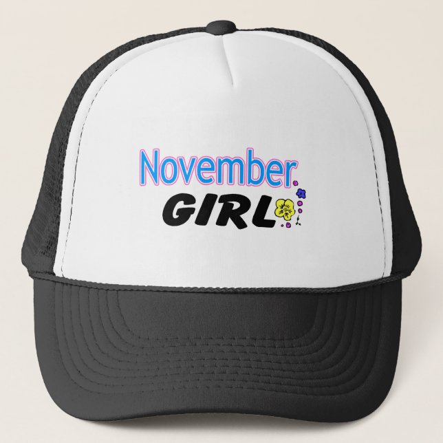 November Girl Trucker Hat (Front)