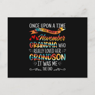 November Grandma Who Really Loved Her Grandsons Postcard