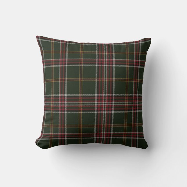November Green Tartan Pillow (Front)