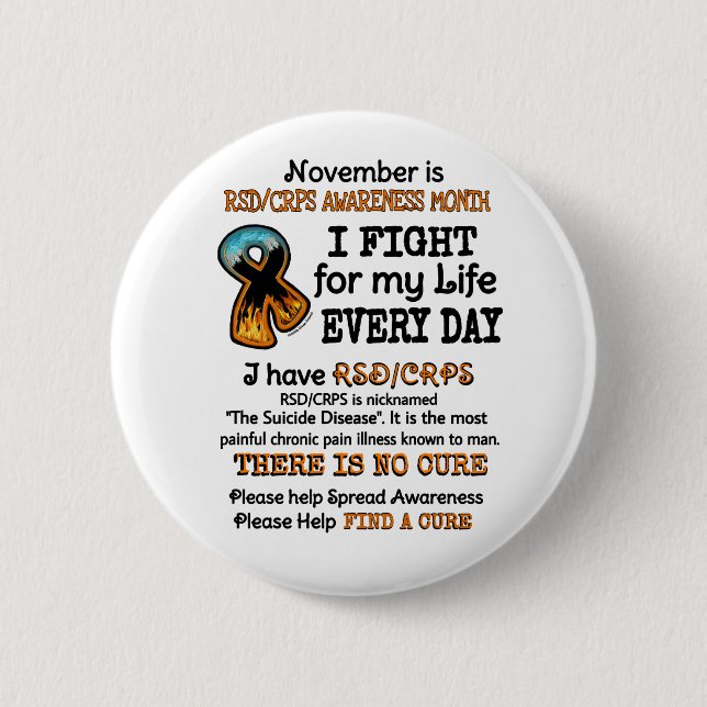 November...I Fight 6 Cm Round Badge (Front)