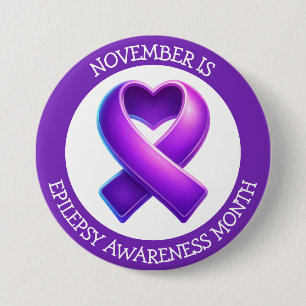 November is Epilepsy Awareness Month 7.5 Cm Round Badge