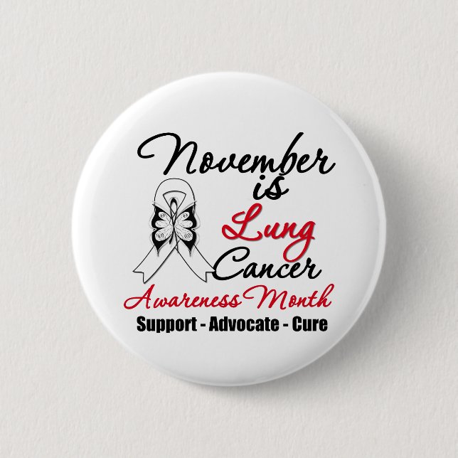 November is Lung Cancer Awareness Month 6 Cm Round Badge (Front)
