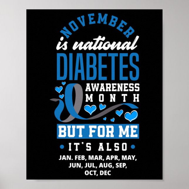 November Is National Diabetes Awareness Month T1d  Poster (Front)