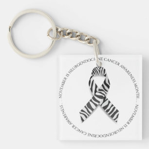 November is Neuroendocrine Cancer Month Zebra Key Ring
