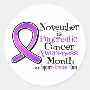 November is Pancreatic Cancer Awareness Month Classic Round Sticker