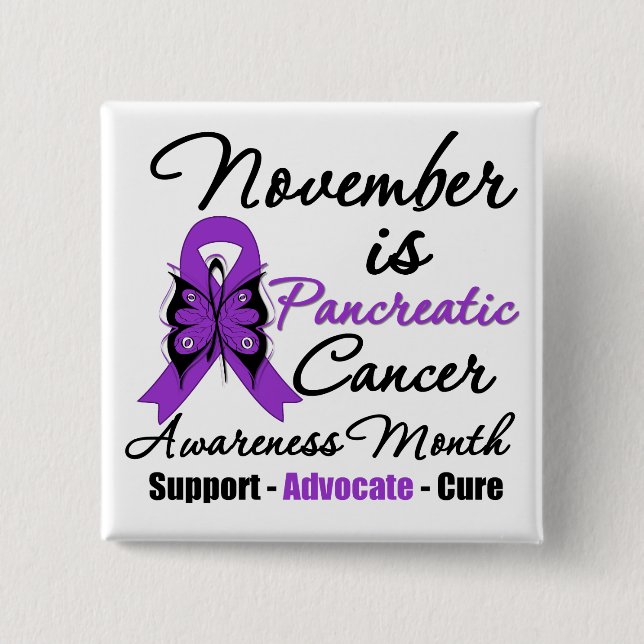 November is Pancreatic  Cancer Awareness Month v2 15 Cm Square Badge (Front)