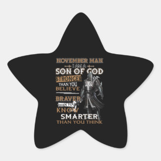 November Man I'm Son God Stronger Than You Believe Star Sticker