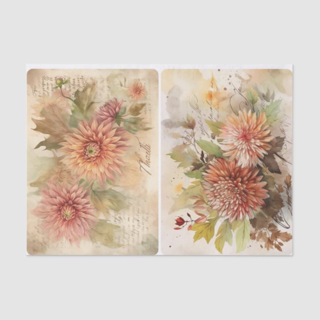 November Mums  Tissue Paper (Front)