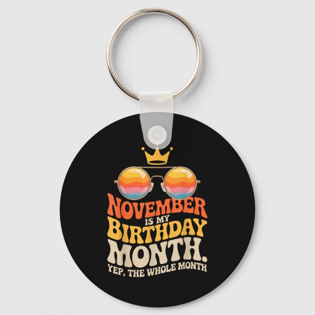 November My Birthday For New Year 2026  Key Ring (Front)