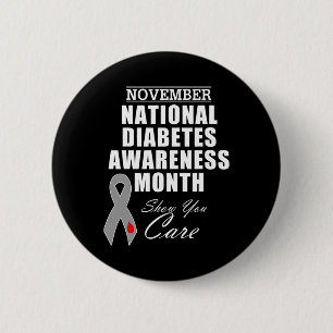 November National Diabetes Awareness Month Campaig 6 Cm Round Badge