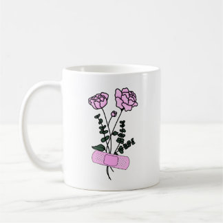 November Peony Flower Bandaid Coffee Mug