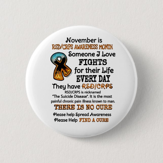 November...Someone I Love Fights 6 Cm Round Badge (Front)