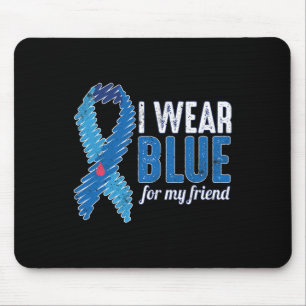 November T1d Awareness Ribbon Blue For Friend Diab Mouse Pad