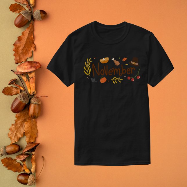 November Thanksgiving Typography T-Shirt (Creator Uploaded)