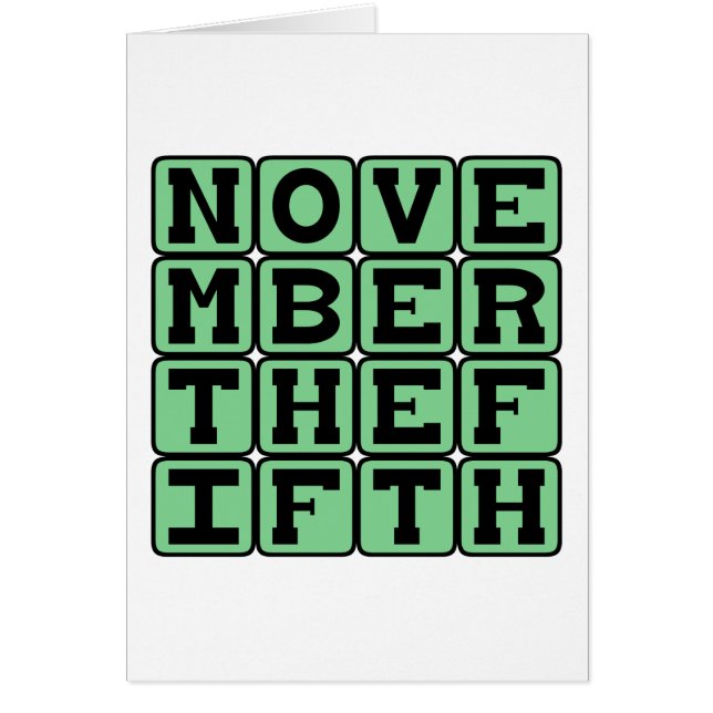 November The Fifth, Guy Fawkes Day (Front)