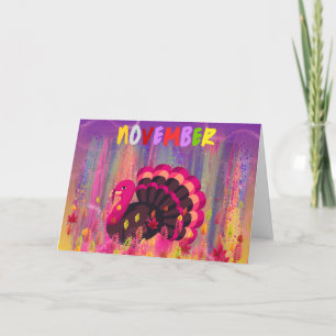 November Turkey Greeting Card