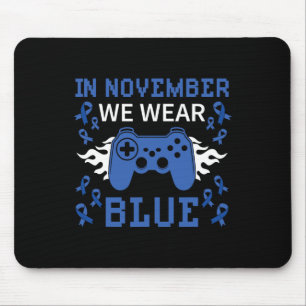 November We Wear Blue T1d T2d Diabetic Diabetes Ga Mouse Pad