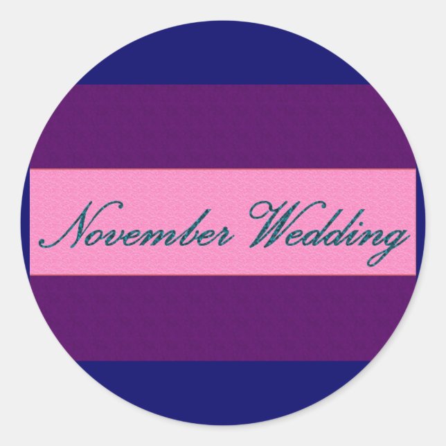"November Wedding" Elegant Sticker - Customised (Front)