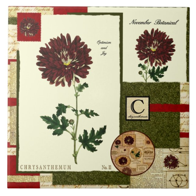 November's Flower Tile (Front)