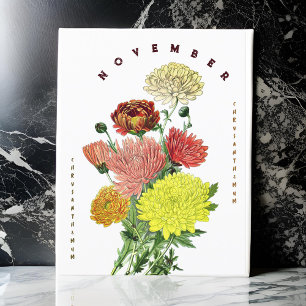 Novermber Month Flowers Chrysanthemum Postcard