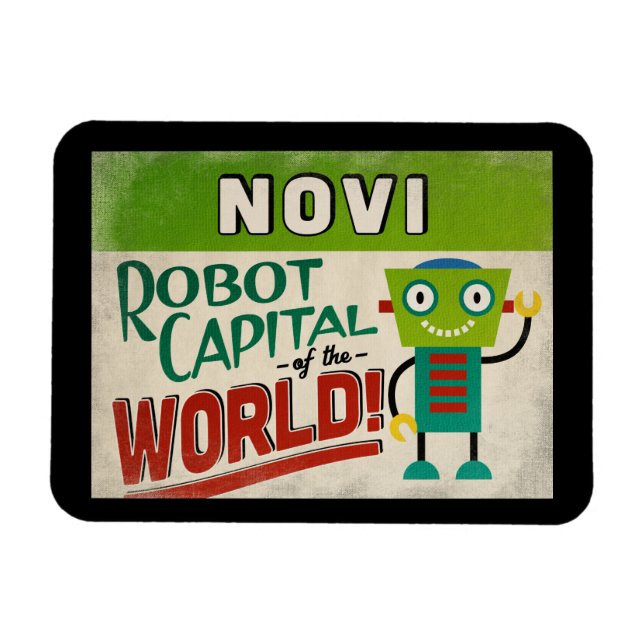 Novi Michigan Robot - Funny Vintage Magnet (Horizontal)