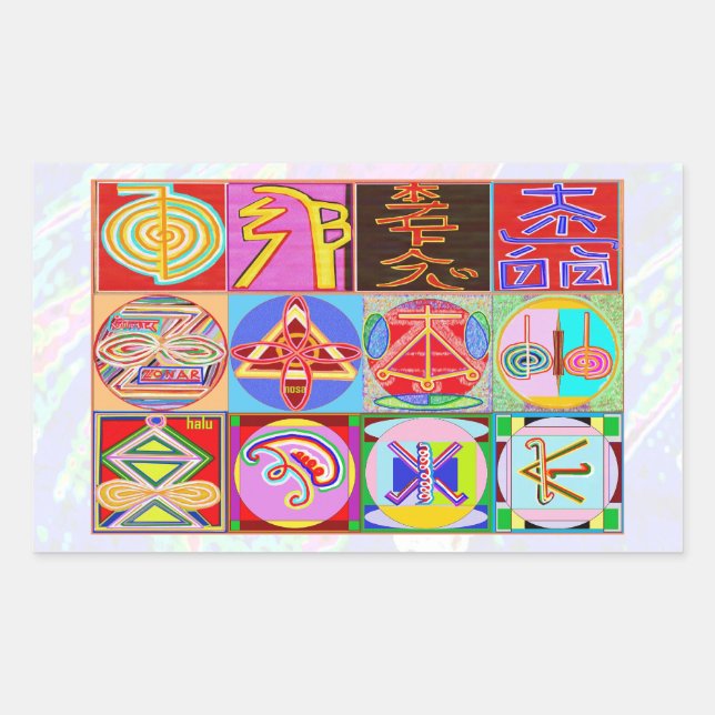 NOVINO ReikiHealing n KARUNA Reiki Symbols Rectangular Sticker (Front)
