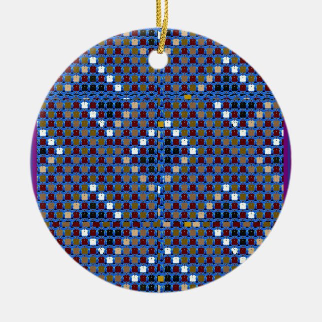 NOVINO Texture Pattern Meet Greet Gifts  doonagiri Ceramic Tree Decoration (Front)