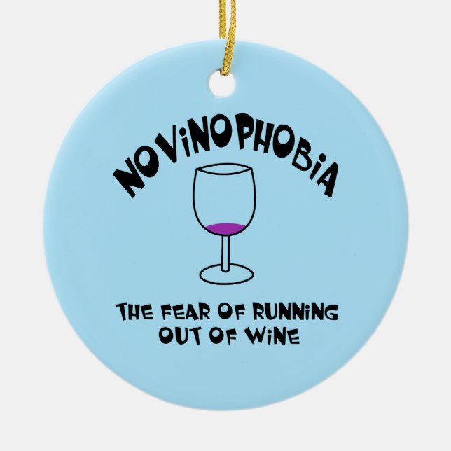 Novinophobia Empty Glass Ceramic Tree Decoration (Front)
