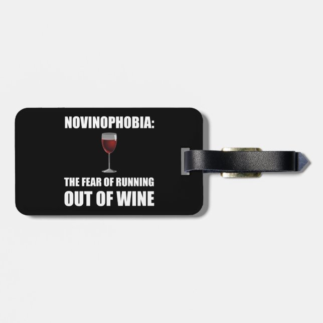 Novinophobia Wine Luggage Tag (Back Horizontal)