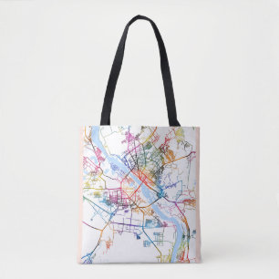 Novosibirsk Russia City Map Tote Bag
