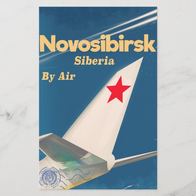 Novosibirsk Siberia soviet union flight poster Stationery (Front)