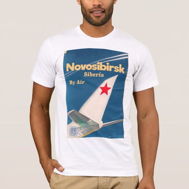 Novosibirsk Siberia soviet union flight poster T-Shirt (Front)