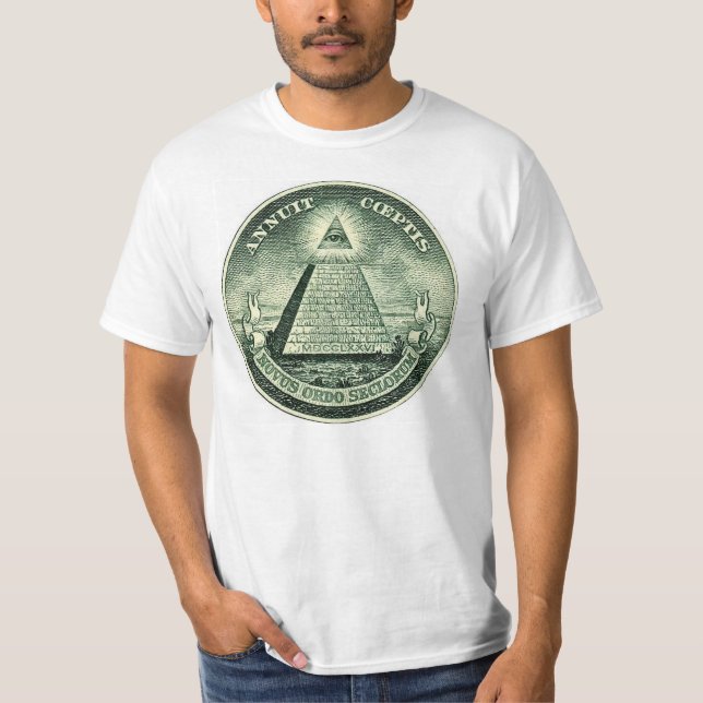 Novus Ordus Seclorum NWO Illuminati Seal T-Shirt (Front)