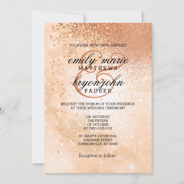 Now and Forever Orange Coral Wedding Invitation (Back)