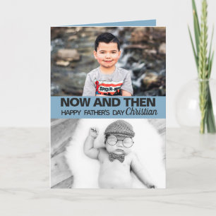 Now and then father's day with son's pictures card
