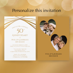 Now and Then Photo Surprise 50th Anniversary Party Invitation