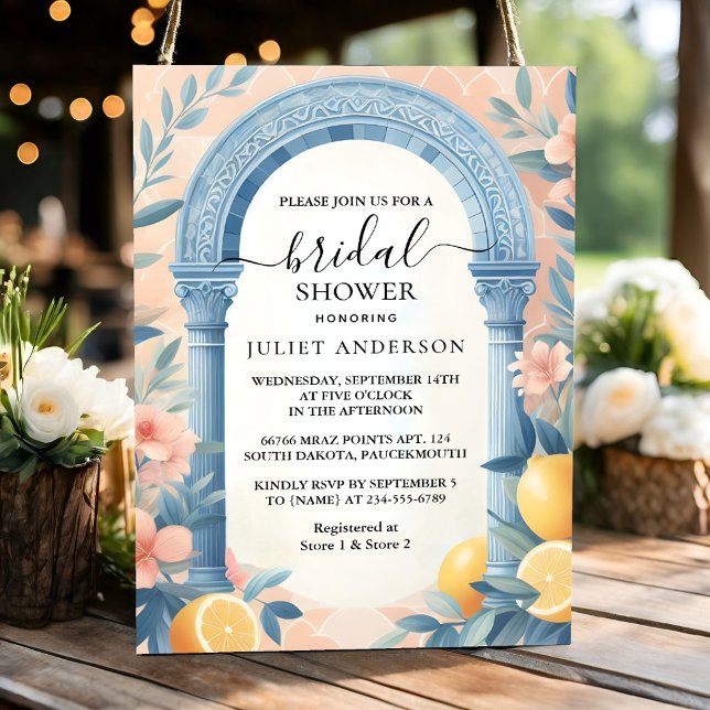 Now Arch Food Fun Fruit Lime Lemon Bridal Shower Invitation (Creator Uploaded)