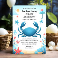 Now Beach Ocean Catch Navy Blue Crab Baby Shower