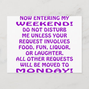 Now Entering My Weekend Postcard