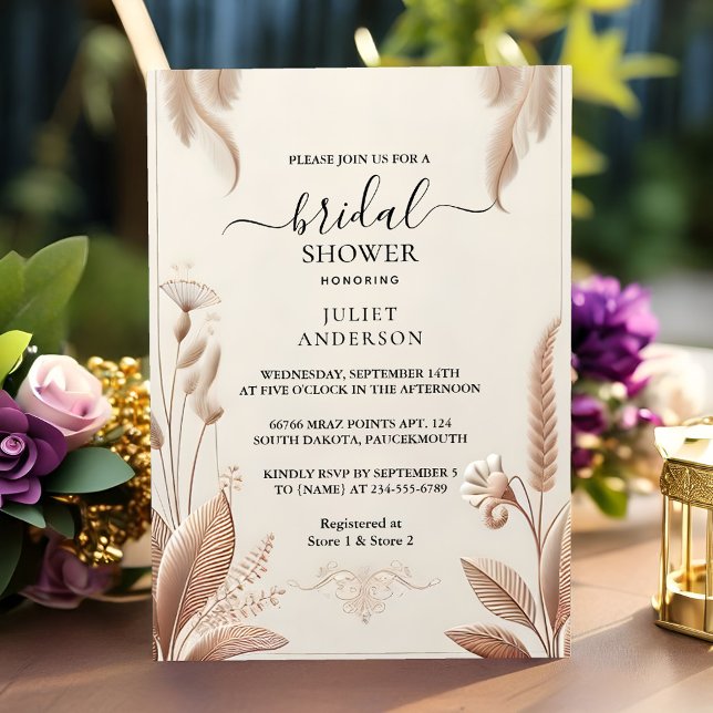 Now Fabric Velvet Lace Linen Paper Bridal Shower Invitation (Creator Uploaded)