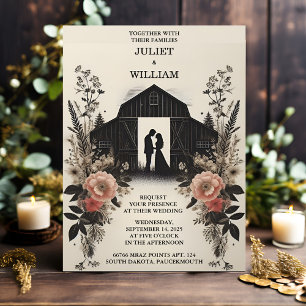 Now Garden Floral Spring Wood Boho Rustic Wedding Invitation