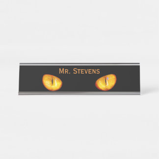 Now He Sees you Black Cat Desk Name Plate