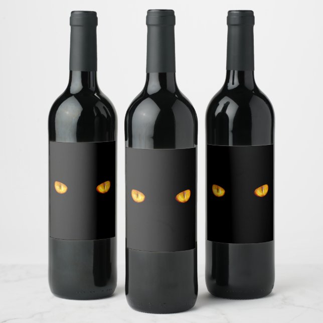 Now He Sees you Black Cat Wine Label (Bottles)