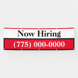 Now Hiring 8' Outdoor Vinyl Banner