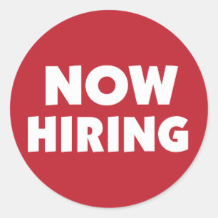 Now Hiring Classic Round Sticker