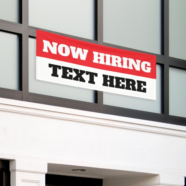 Now Hiring Custom Banner (Outside Building)