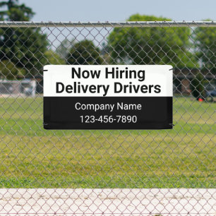 Now Hiring Delivery Drivers Business Name Phone Banner