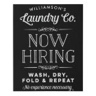 Now Hiring Fun Personalised Laundry Room Canvas