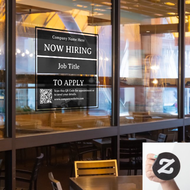 Now Hiring Job Opening Store Business Vacancy (Restaurant Window)